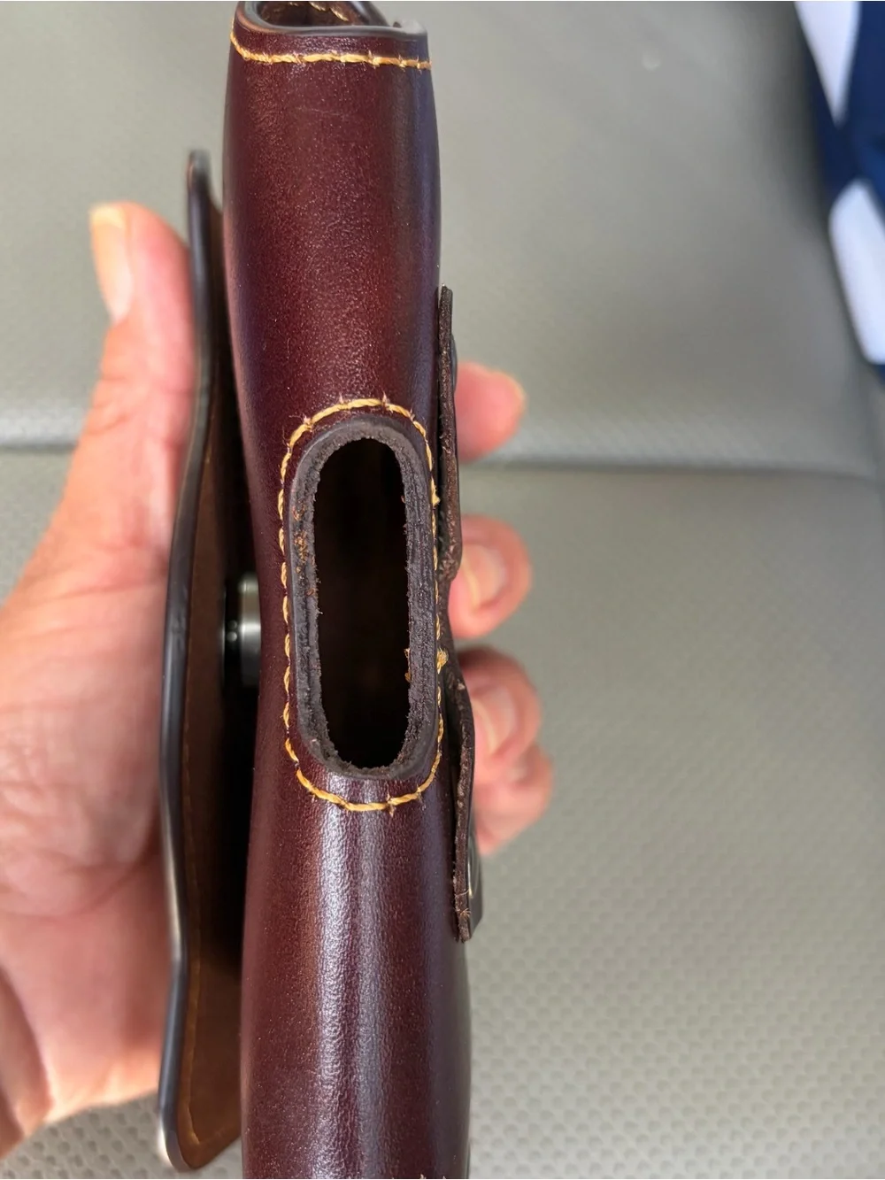 Montana West Brown & Black Embossed Flag Leather Phone Holster with belt loop.